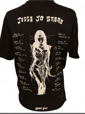 Jesse Jo Stark Deadly Doll Tour Tee Black Goth Alt Band Shirt Large Authentic